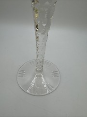 Hortensja Hortensia Amber Cut to Clear Tall Crystal Hock Wine Glass Grape Leaf