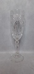 SET OF 6 CRISTAL D’ARQUES-DURAND ANTIQUE CLEAR KNOB STEM CHAMPAGNE FLUTES GLASS