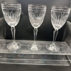 3 VTG Marquis By Waterford Hanover Platinum Pattern Wine Glass Approx 7 5/8″…