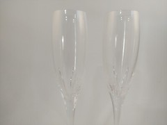 Set of 2 Lenox Firelight Clear 9 1/2″ Champagne Flute Glasses – No Panel Cut