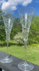 LENOX CRYSTAL-ADORN (retired pattern) 2-Piece Etched Toasting Flute Set-NIB