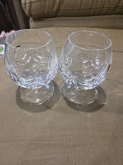Vintage Heavy Lead Crystal Brandy/Cognac Glasses Mid-century Barware Thumbprint