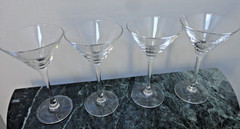 CROWN ROYAL SPECIAL RESERVE ETCHED LOGO FRANCE SET OF 4 MARTINI GLASS