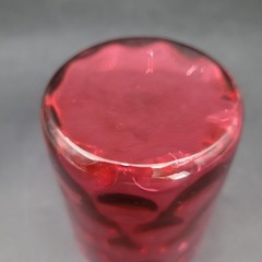 Vintage c.1960 L.G. Wright Cranberry Red Inverted Thumbprint Juice Glass Tumbler