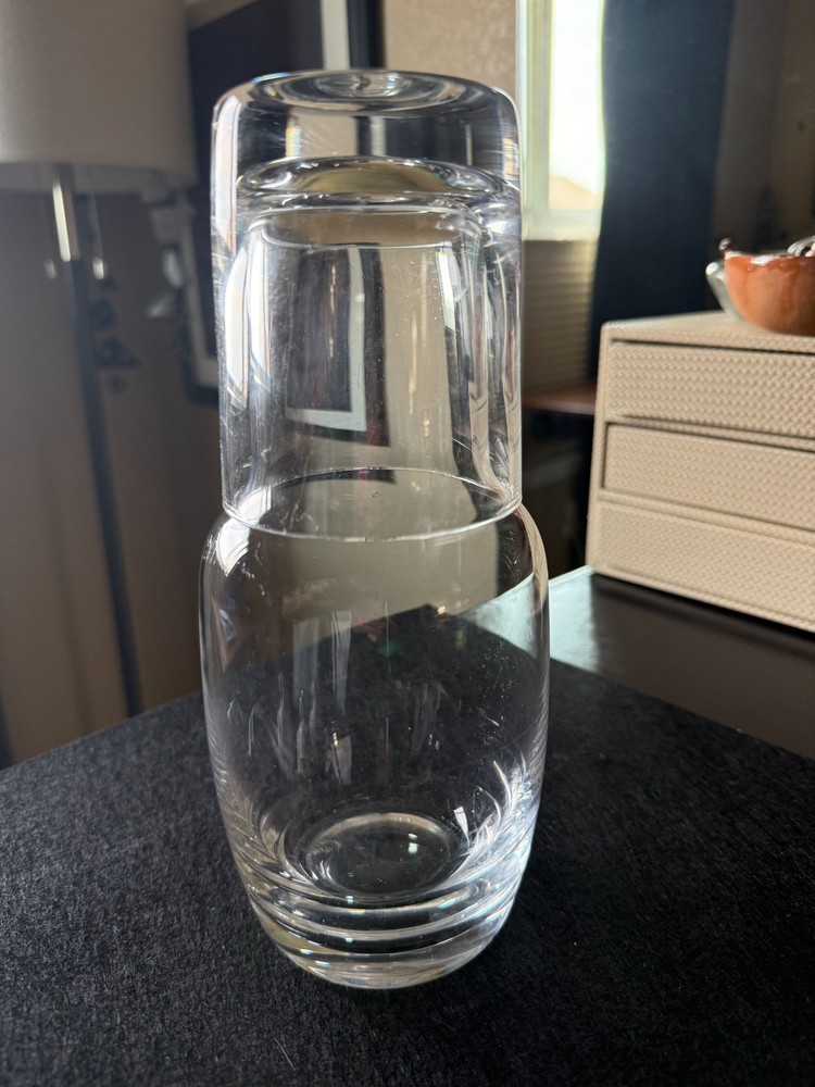Tumble Up Glass Set Carafe & Drinking Glass Clear Glass Bedside Water