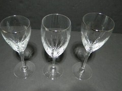 Lenox «Firelight Platinum» Lead Crystal Panel Cut Wine /Water & Iced Tea Glasses