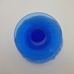Vtg MCM Morgantown Crinkle Glass Cobalt Blue Footed Bowl SET of 2 Daiquiri