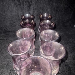 Tiffin Franciscan King’s Crown Cranberry Flashed Flat Juice Glasses – Set of 9