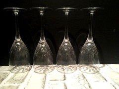 Set of 4 Rogaska Miller 8 1/4″ Inch Memoir Gold Trim Wine Glasses Signed