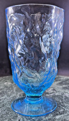 Seneca Driftwood Peacock Blue 5 1/2” Footed Water Goblet