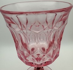 Vintage Noritake Perspective Pink Water Goblets Set of 4 Japan Pressed Glass