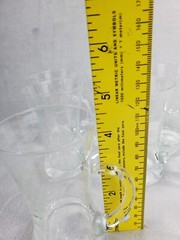 Vintage Optic Etched Grape Bunch & Vine 5.5” Irish Coffee Glasses Set Of 6