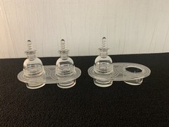 Lot Of 2 Vinegar Cruets Model Nippon In Crystal R. Lalique (Price Of The Lot)