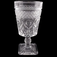 Imperial Glass Cape Cod 1602 Goblets Set of 5 Clear Pressed Glass Water Wine USA