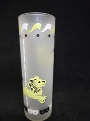 Vintage Libbey Tall Frosted Carousel Circus Yellow Lion Animal Ice Tea Glass