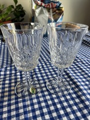 Set of 2 WATERFORD CRYSTAL Lismore Water Goblet/Wine Glasses 6 7/8” IRELAND 8oz