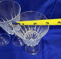 Set of 2 Vintage Crystal Villeneuve Wine Goblets Cristal D’Arques-Durand