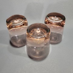 Estelle Colored Glass Rocks Whiskey Glass Amber Set of 3