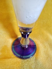 10″ Handblown Murano Glass Filigrana Goblet – Iridescent Cobalt Blue Base