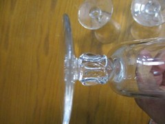 (4) Crystal Juice Glasses – Footed, Flared, Cut Glass with Leaf Design – 4 7/8″
