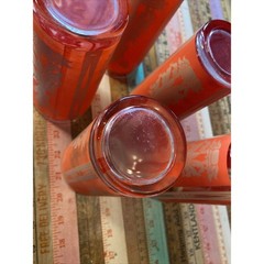 Thai Goddess High Ball Glass Mid Century Modern Retro Bar Set of 5 Asian MCM Red