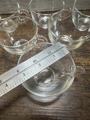 Vintage Clear Glass Punch Cups Textured Handle Coffee Tea Cups Set of 5
