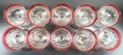 10 Tiffin Franciscan Kings Crown Ruby Flashed Champagne Sherbet Set Vintage MCM