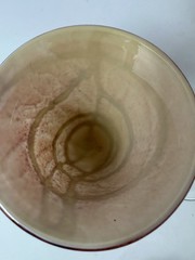 Hand Blown Goblets Stemware Stone Look Vintage Rare Earthtones Rustic Elegance