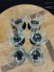 Art Deco Square Circle Etched Cocktail Glasses Set Of Six Czechoslovakia