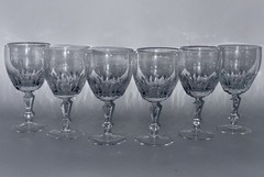 Stunning Vintage Six Water Goblet Manchester Crystal Glass By Tiffin Franciscan
