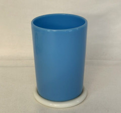 ANTIQUE TWO COLOR ART GLASS TUMBLER WITH POLISHED PONTIL
