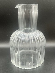 Ribbed Clear Glass Carafe