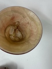 Hand Blown Goblets Stemware Stone Look Vintage Rare Earthtones Rustic Elegance