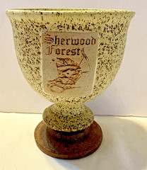 Pedestal 5” Faire Chalice/Goblet 12oz Art Pottery – Sherwood Forest/Robin Hood
