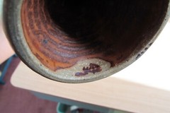 Two Artisan Pottery Goblets- Studio. Artist Signed Wine Glasses- Browns $ Greens