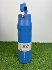 Stanley 36oz IceFlow Aerolight Flip Straw Water Bottle Azure Blue