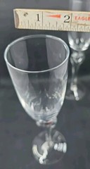 Set of 2 Red Heart Art Glass Stem Ambiance Goblets wine glasses VALENTINES LOVE