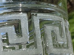 EAPG Flint Glass Frosted Roman Key Goblet – Union Glass Co. – 1860s – Antique