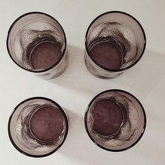 Pilgrim Pinched Crackle Glass Purple Tumblers Set Of 4