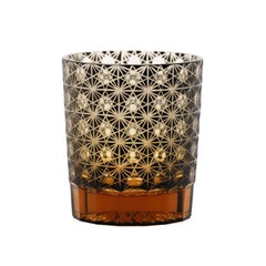 Edo Kiriko Whisky Glass Cup Hand-carved Wine Glass Overlay Glass Black 9oz