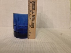 Anchor Hocking Tartan Cobalt Blue 8 Oz Old Fashion Lowball Glass 3.5″h
