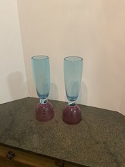 Set Of 2-Vetri di Murano glasses Italy-1-lb Each