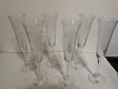 Orrefors Crystal Champagne Bell Flutes Millennium Bells by Erika Lagerbielke 6