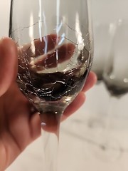 Set Of 4 Pier 1 Smokey Grey Crackle Glass Champagne Flutes Glasses Discontinued