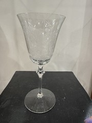 Heisey Old Glory Goblet with Peacock Etch