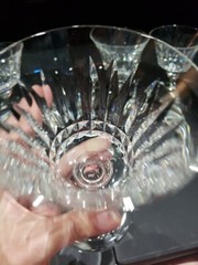 set (4) Water Goblet Glasses 6-3/8″ Signed Baccarat «Piccadilly» cut crystal