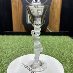 1 Vintage Crystal Port Glass Bayel Bacchus Male Nude Frosted Figural Stem 6”