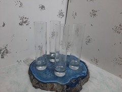 Set of 19 Clear Tall Cordial Glasses Heavy Base. Whole lot NOT sold separate.