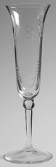 Colony Danube Fluted Champagne Glass Circa 1950 Etched Handblown Elegant Set 2