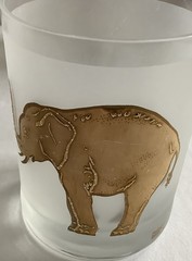 VTG GUMP’S Frosted & 22-Karat Gold Elephant Motif Old Fashioned Glasses Set Of 4